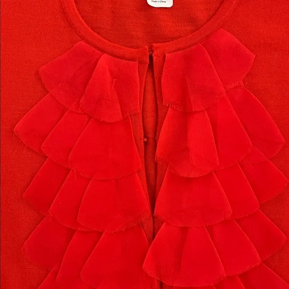 J. Crew Merino Wool Ruffle Cardigan - Picture 5 of 10